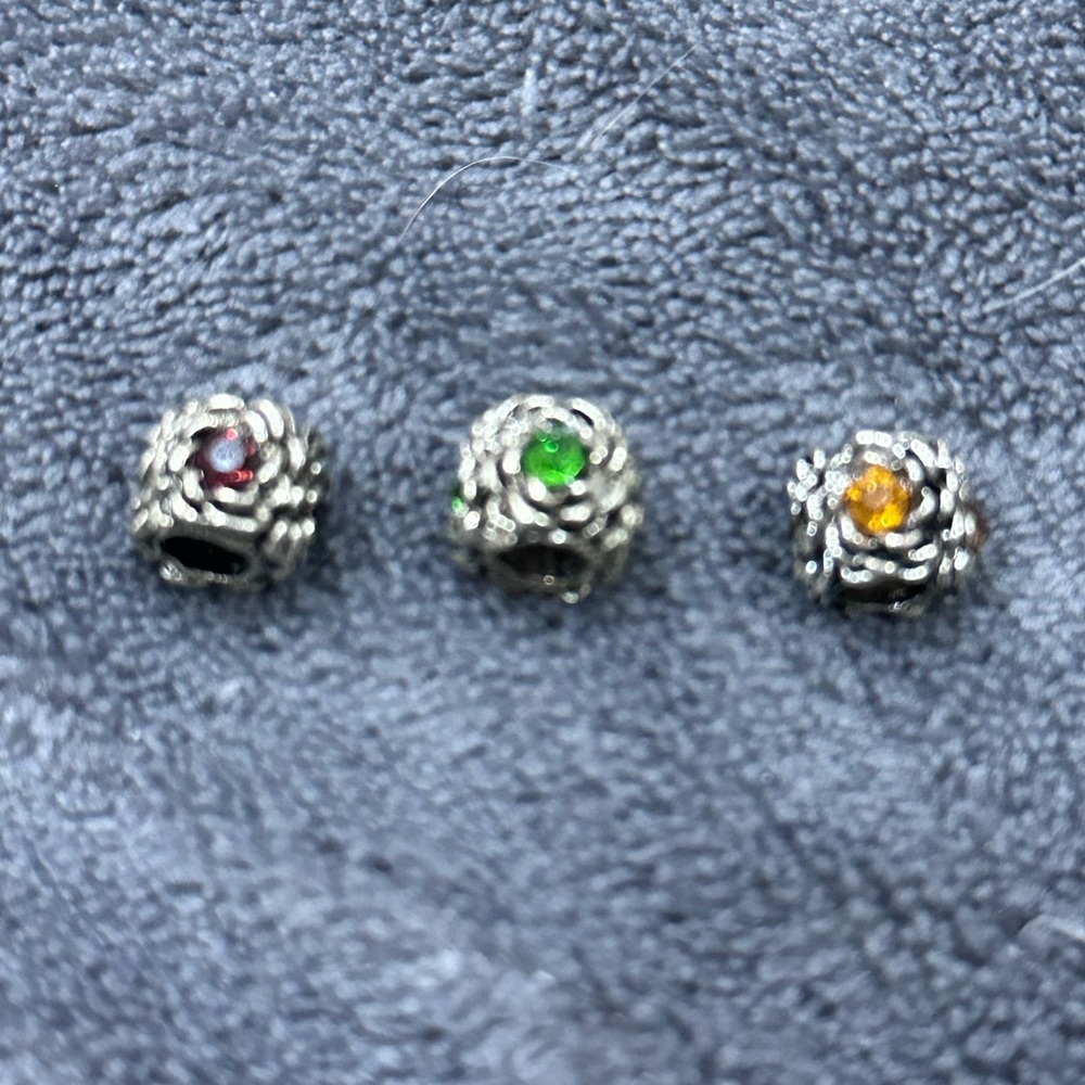 1Pc Flower Bead Charms Spacer Silver Fit Eupropean Chain Bracelet